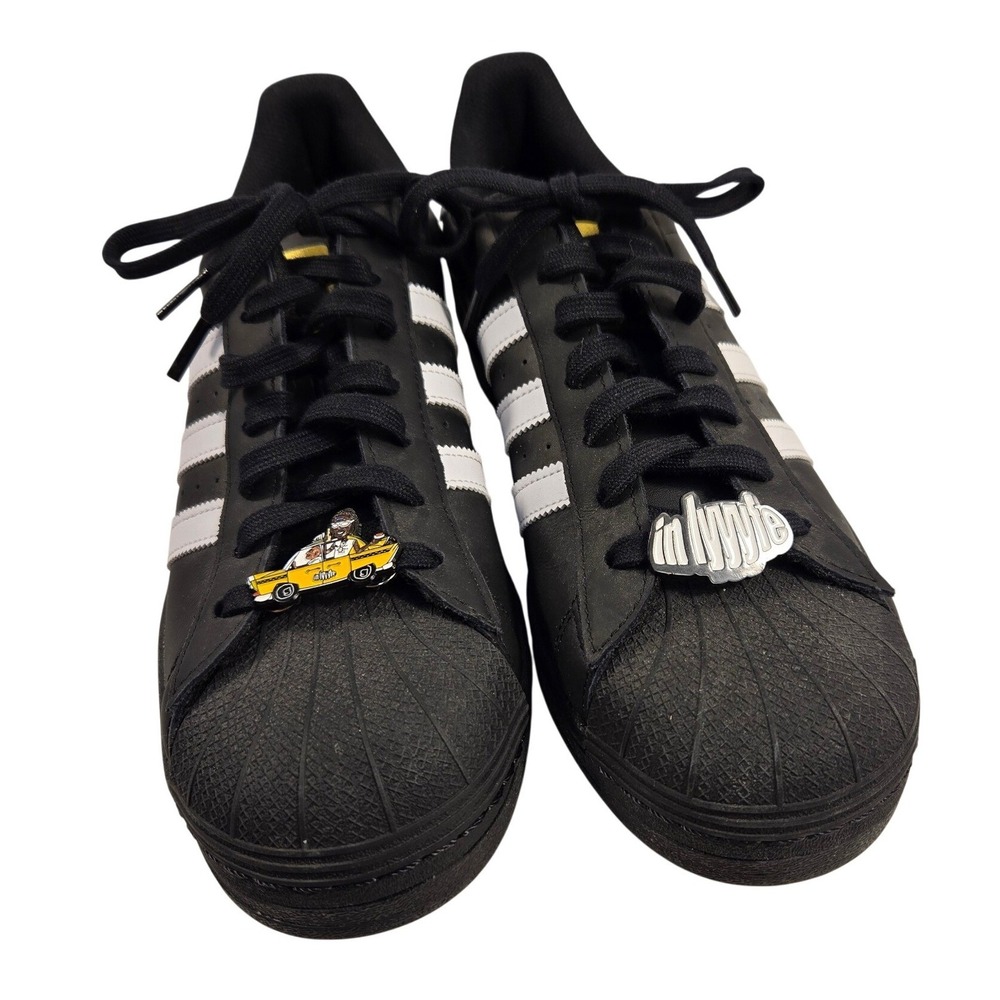 Adidas Superstar Mens Core Black White Shell Toe Sneakers EG4959 US 10.5